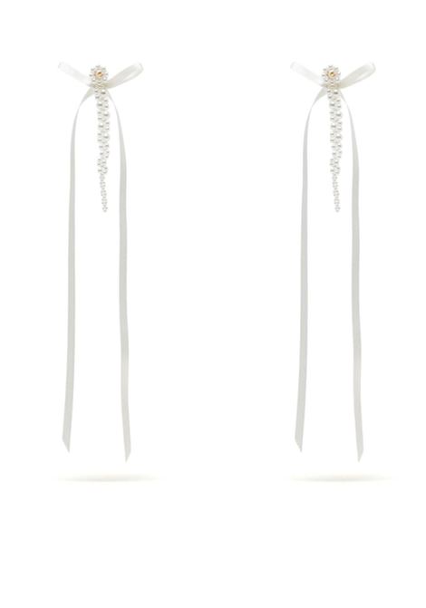 White Bow Ribbon Drip earrings Simone Rocha - women SIMONE ROCHA | ERG4100904IVRY